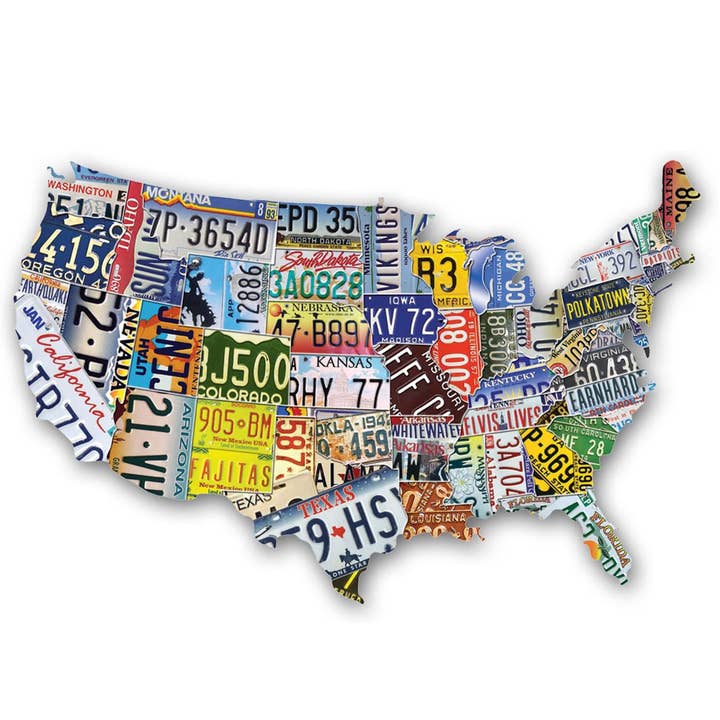 USA License Plates Jigsaw Puzzle for wholesale by Wood Expressions