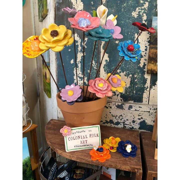 Flowers with Garden Stakes for wholesale by Colonial Folk Art Studio