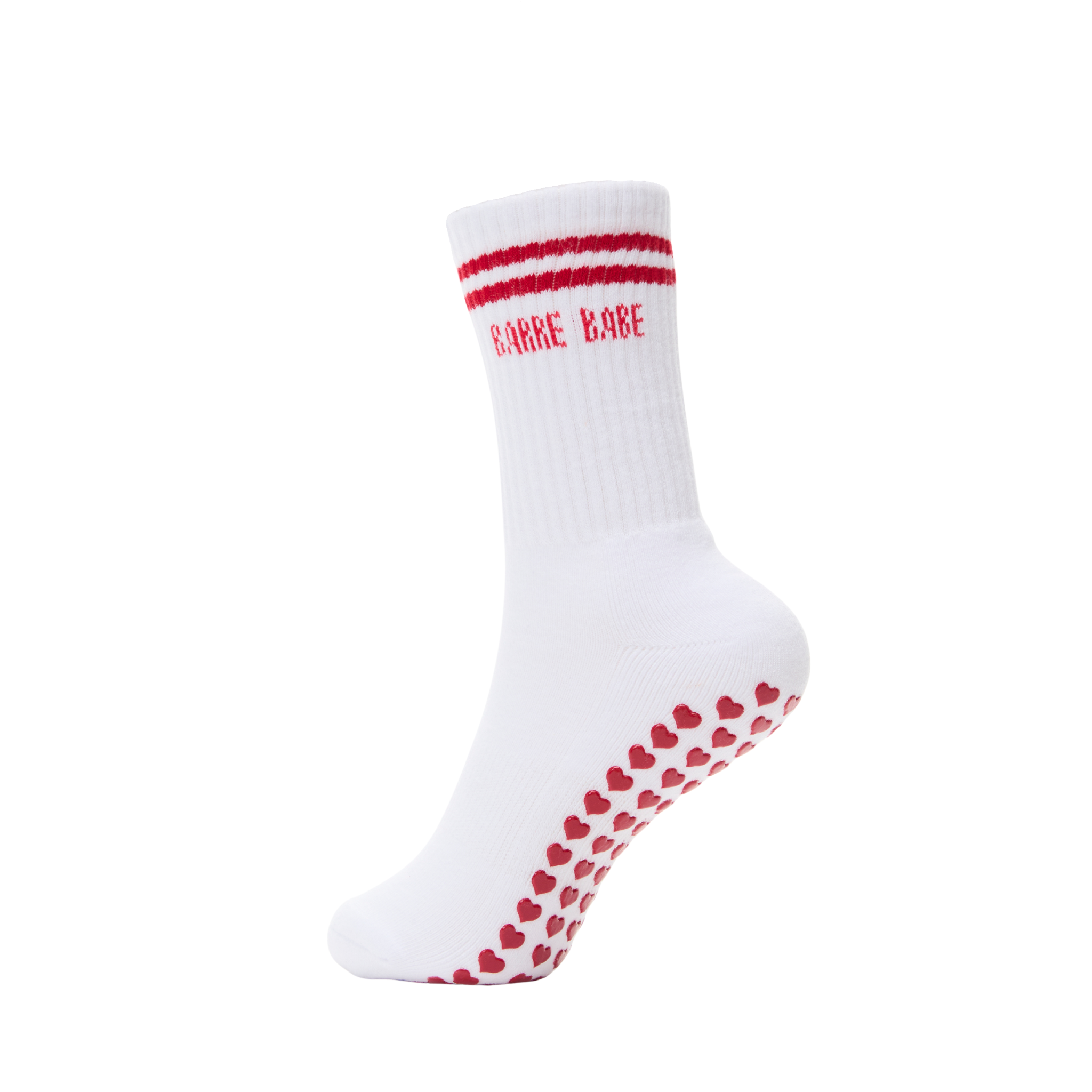 White Barre Babe Grip Socks for wholesale on Faire9