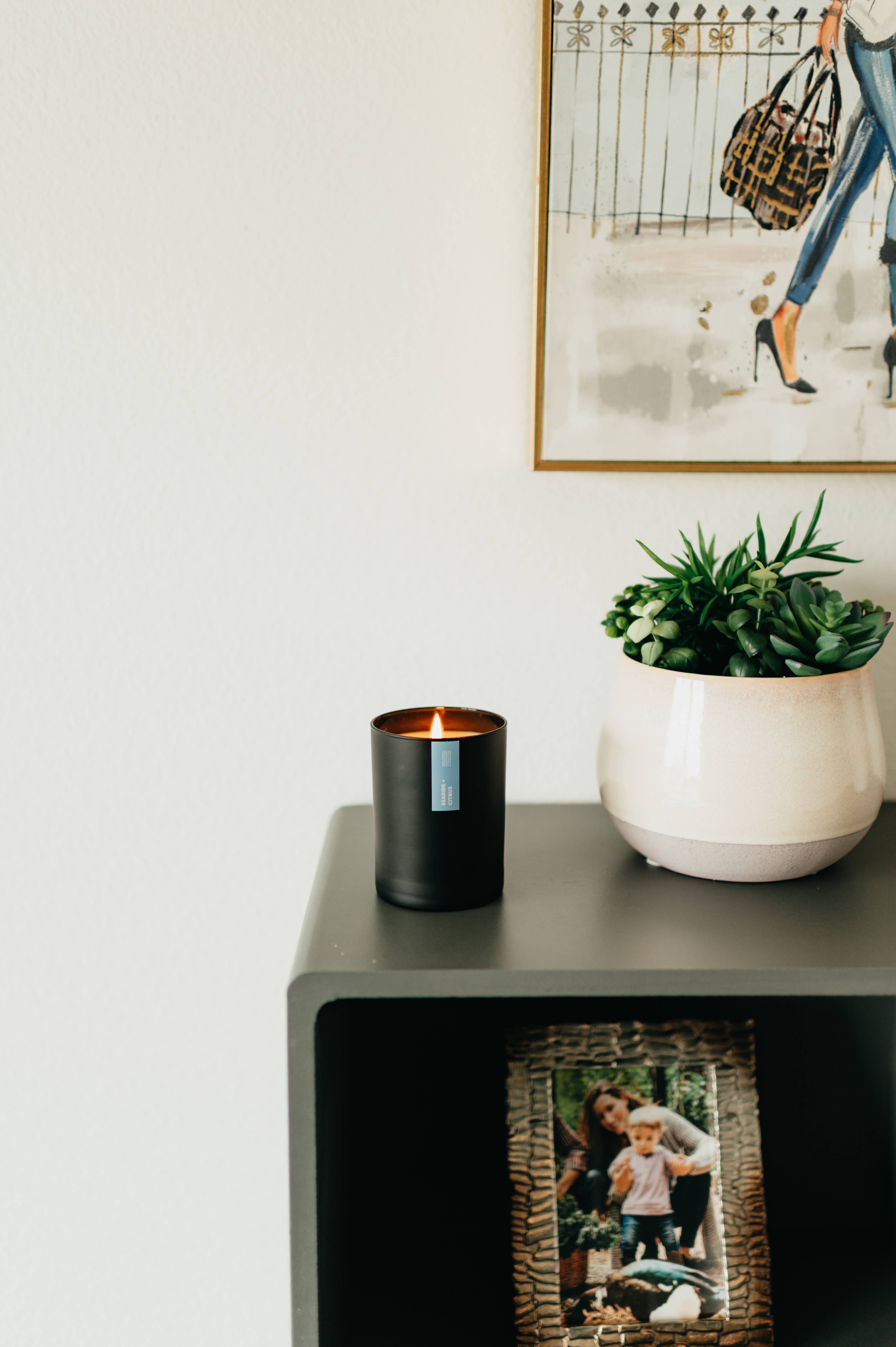 Calyan Wax Co. - Wholesale Jar/Filled Candle - Seaside + Citrus - Matte Black Tumbler Soy Candle4