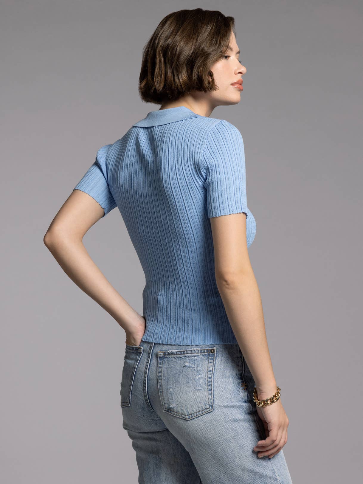 Weekend Los Angeles - Wholesale Knit Top - Women's - Collared Knit Top - COURTNEY TOP8