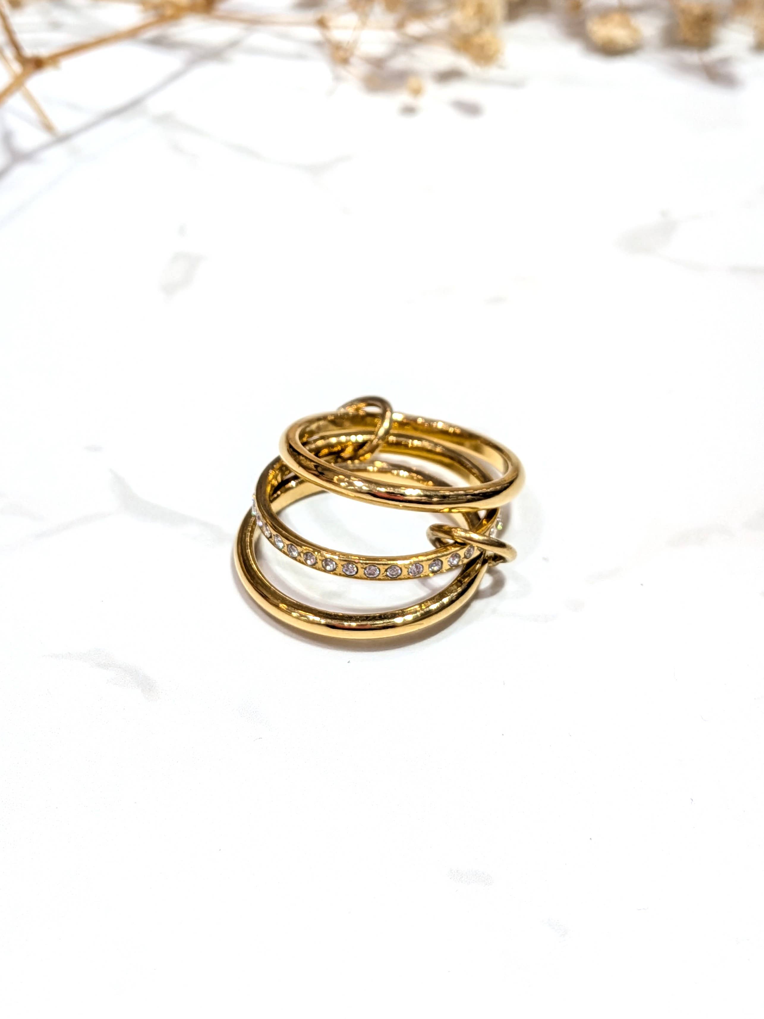 LOLO & YAYA - Wholesale Engagement Ring - Chikipina triple ring in stainless steel0