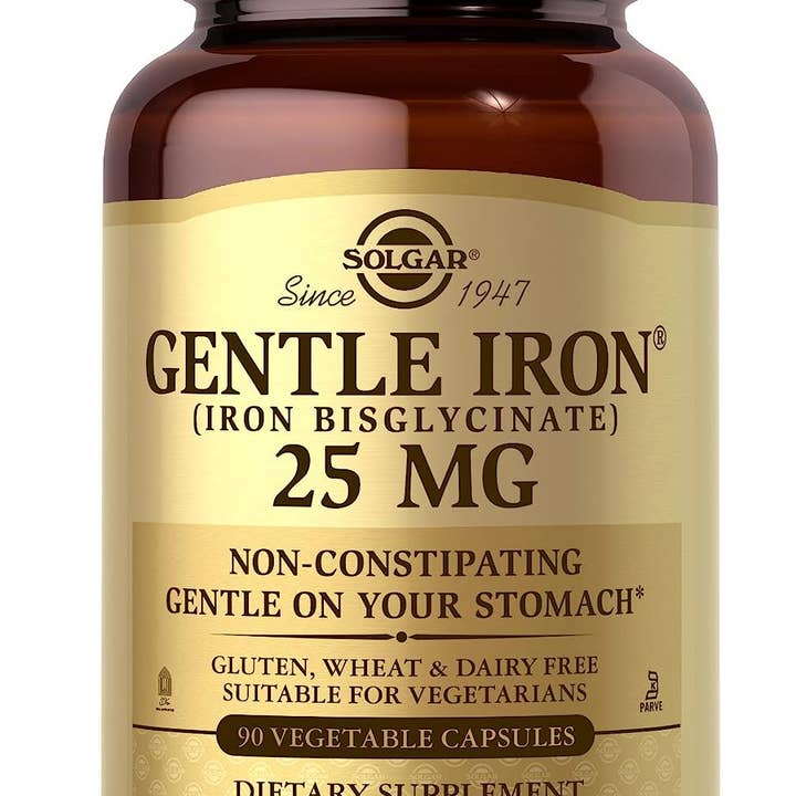 NutriCelebrity - Venta al por mayor Suplementos/vitaminas para beber - Solgar Gentle Iron 25 mg, 90 cápsulas vegetales - Energía