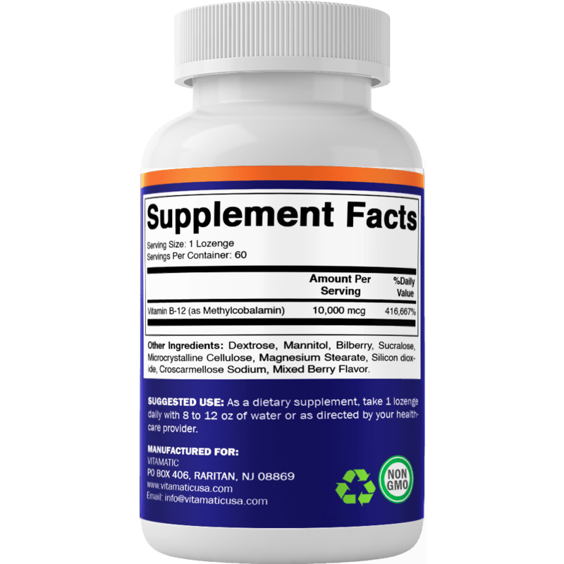 Vitamatic - Wholesale Oral Supplement/Vitamin - Vitamatic | Methyl B12 10,000 mcg | 60 Lozenges7