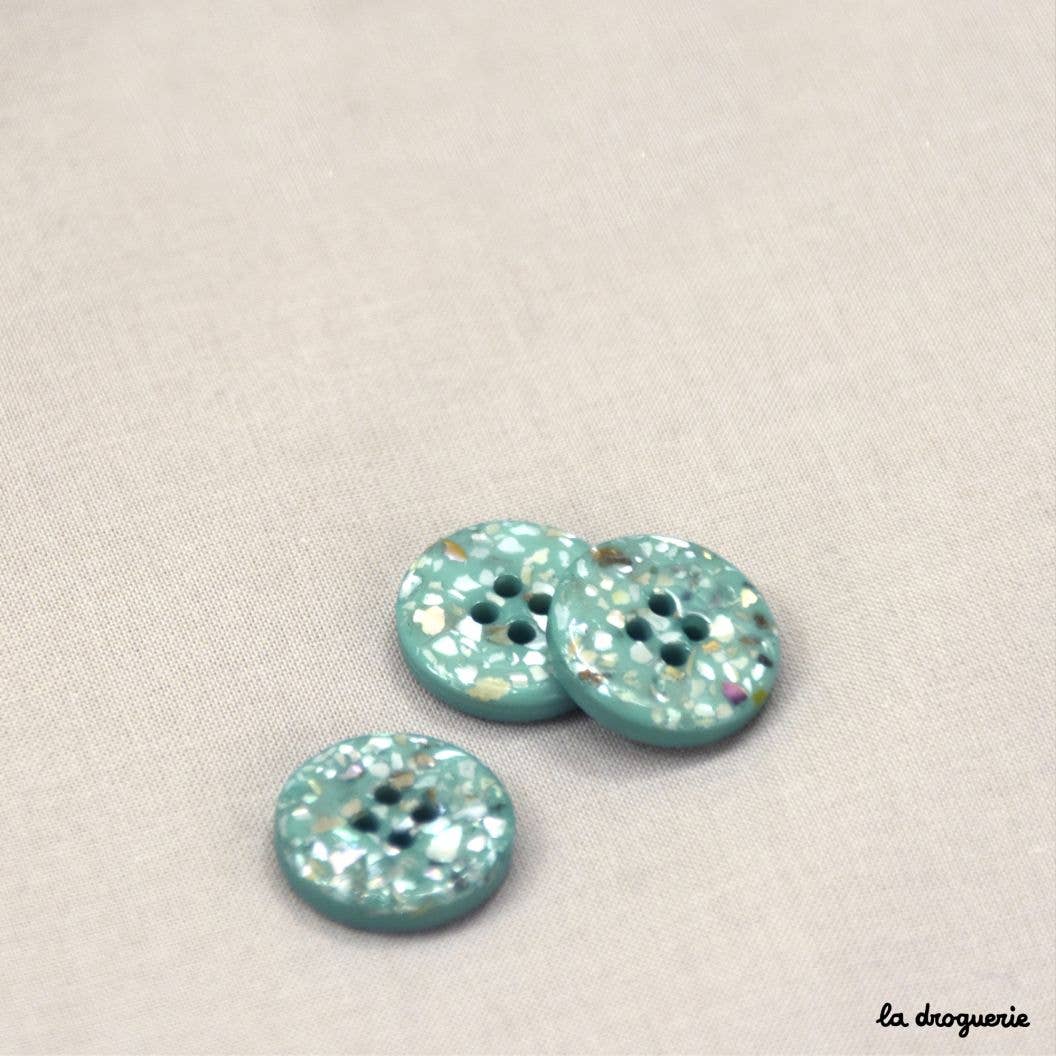 LA DROGUERIE - Wholesale Sewing Button/Snap - "Pretty Pebbles" Button 15 mm - Button 15 mm4