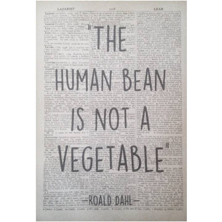 Citação de arte de parede do dicionário Roald Dahl - decoração inspiradora por atacado de Parksmoonprints