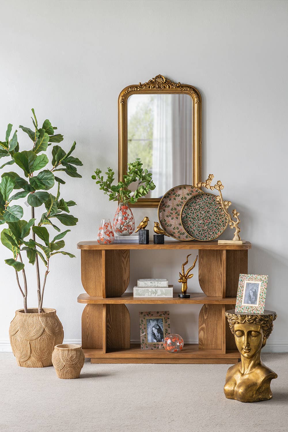 A&B Home Group Inc. - Wholesale Wall Mirror - 23.5x37.5" Arched Wall Mirror w/ Ornate Gold Crest Design3