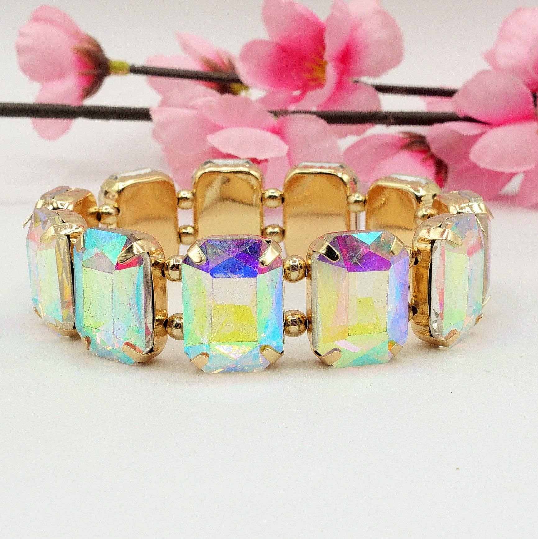 Daemon srls - Wholesale Bangle Bracelet - MARGOT - Bracciale Elasticizzato con pietre sfaccettate - LUCE COLLECTION8