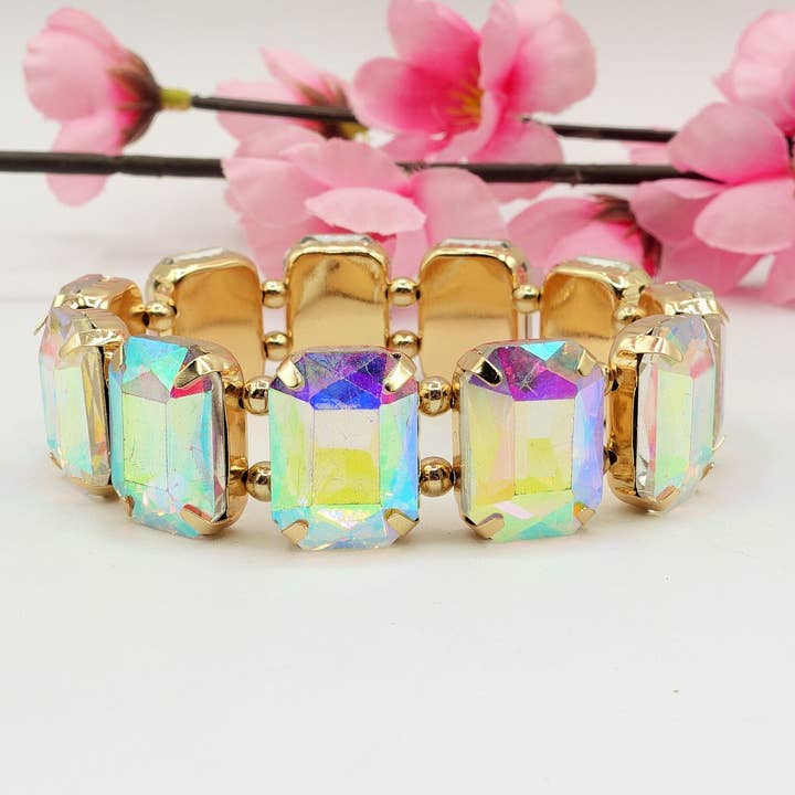 Daemon srls - Wholesale Bangle Bracelet - MARGOT - Bracciale Elasticizzato con pietre sfaccettate - LUCE COLLECTION8