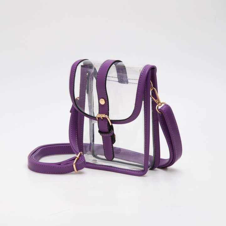 MiMi Wholesale - Wholesale Crossbody Bag - Women's - TG10608 Game Day Clear Buckle Strap Mini Crossbody Bag14
