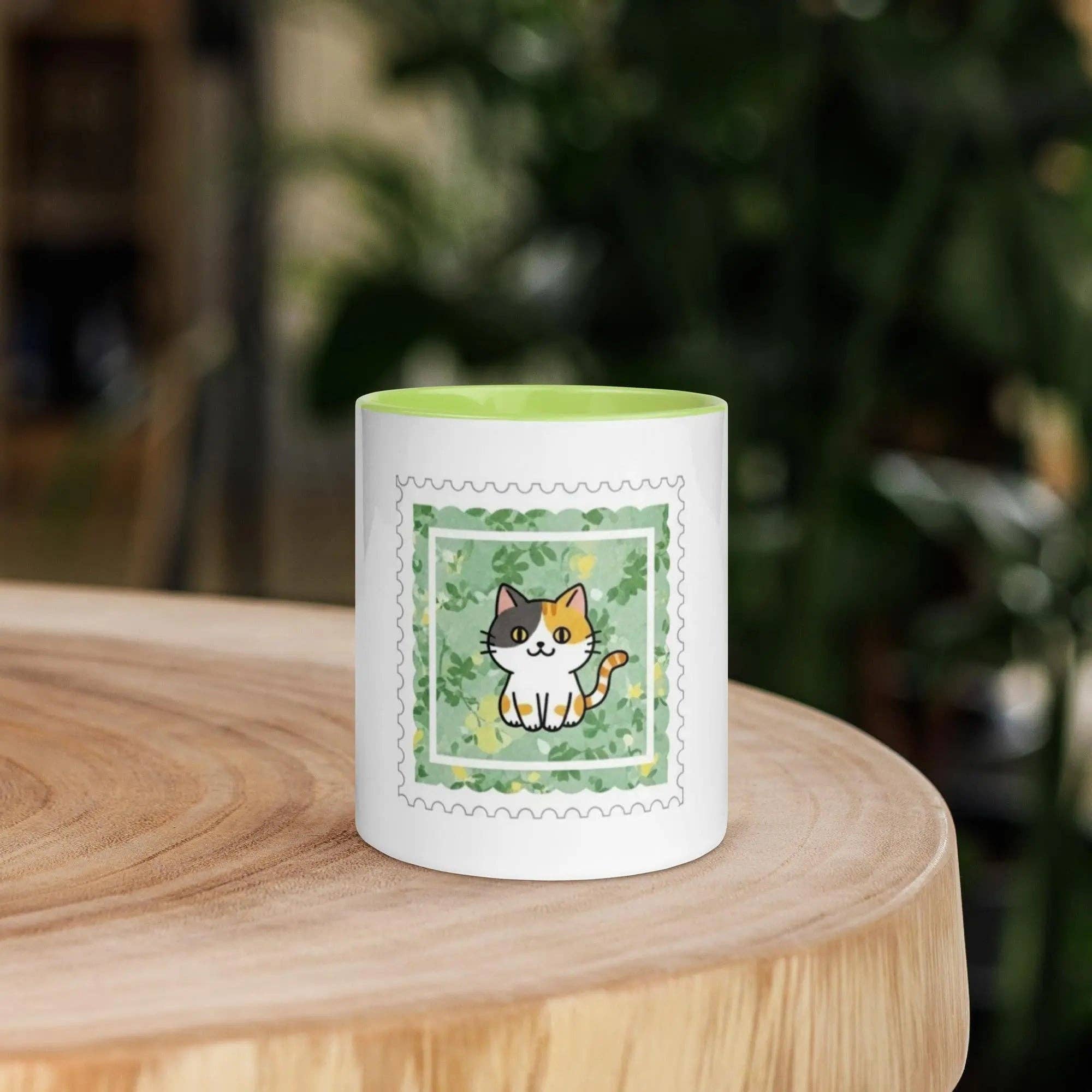 EME regalos - Wholesale Coffee Mug - Kitten mug with green interior2