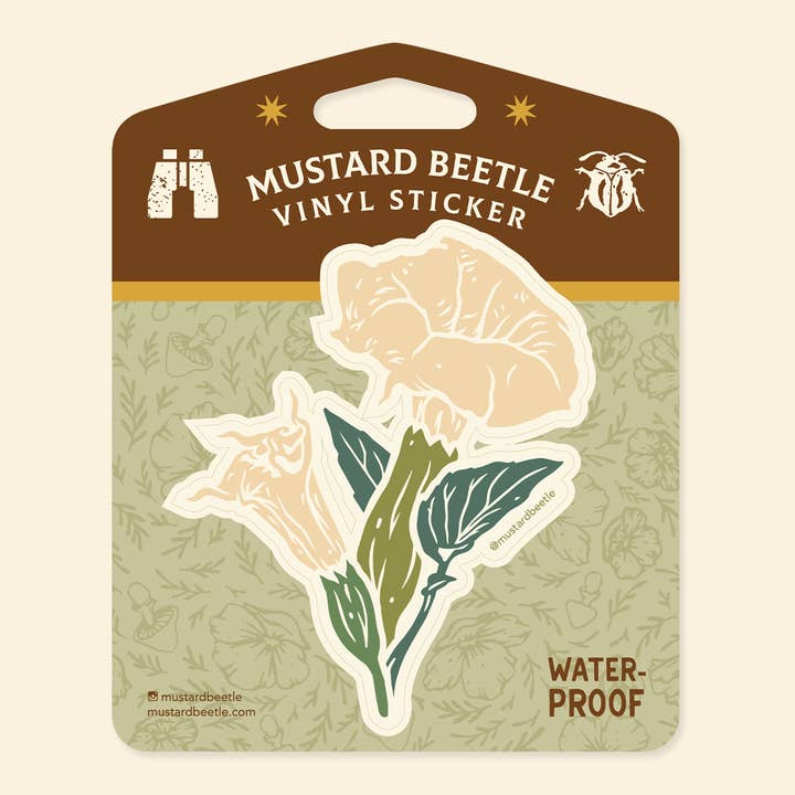 Datura 3" Vinyl Sticker for wholesale by Mustard Beetle