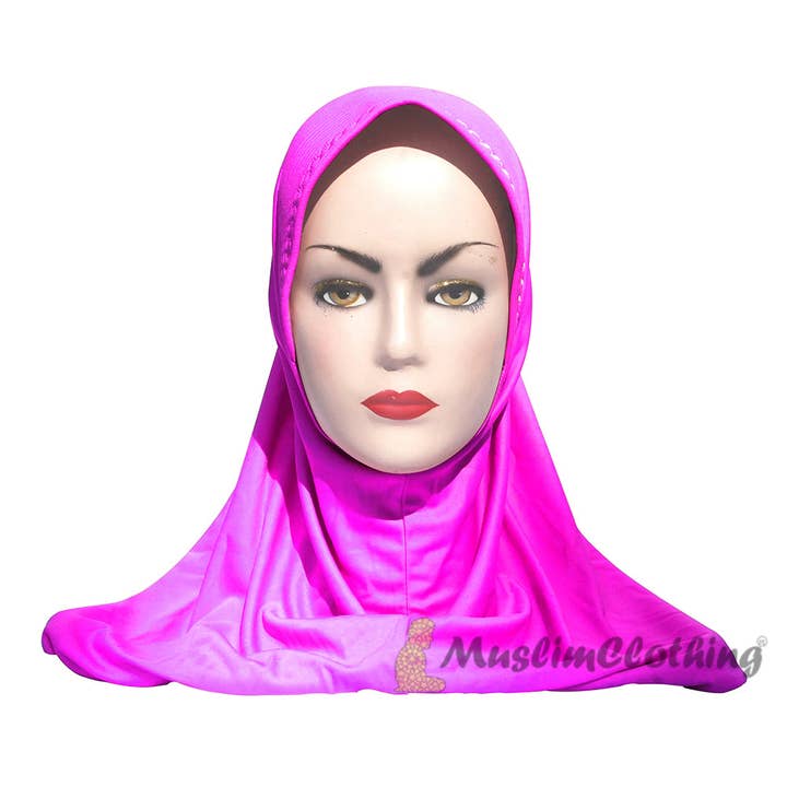 Instant Pull-On Easy Hijab Jilbabs In Dark Magenta for wholesale by IndoMode