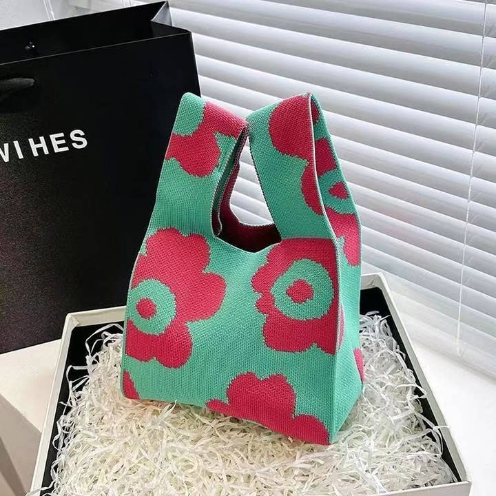 FurDecoration – Sacola - Mulher por atacado – Bolsa de pulso de malha pequena com abertura de cor de contraste suave10