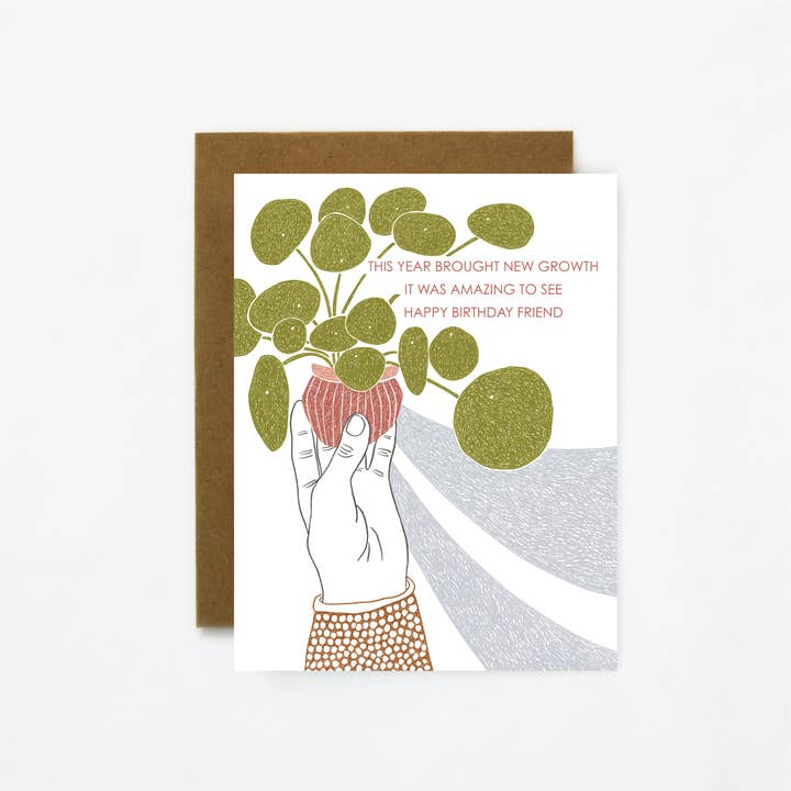 Quiet Lines Design - Wholesale Birthday Card - New Growth-Birthday Greeting Card