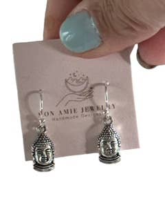 Zen Buddha sølv øreringe for engroshandel hos Mon Amie Jewelry