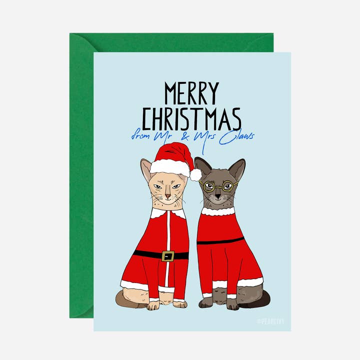 Tarjeta navideña Mr and Mrs Claws para venta al por mayor de Pearl Ivy