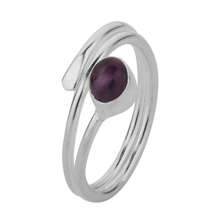Mineral ring - 4mm - ametist - t12 - silver för wholesale av Buganto