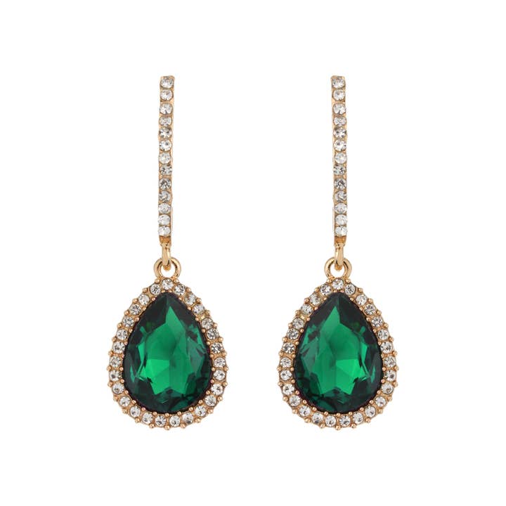 SP Sophia Collection - Wholesale Dangle Earrings - Rhinestone Teardrop Crystal Drop Dangle Earrings