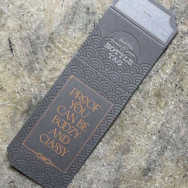 Étiquette de bouteille / Alcoolisé & Classy pour la vente par Somersault Letterpress