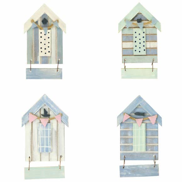 Nauticalia – wholesale Magnet – Beach Hut-Style Magnet, Blank, Mixed Colours, 12cm