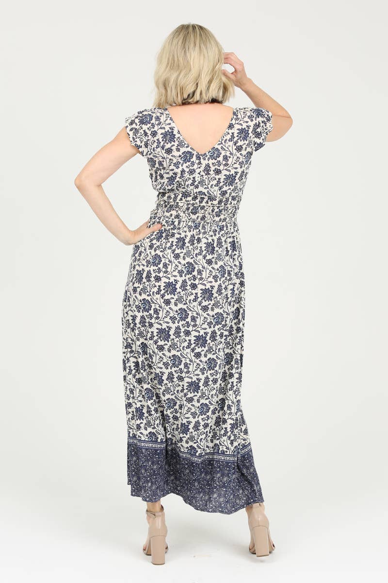 Nostalgia - Wholesale Dress - Women's - N4E93-W918 V NECK MAXI DRESS3