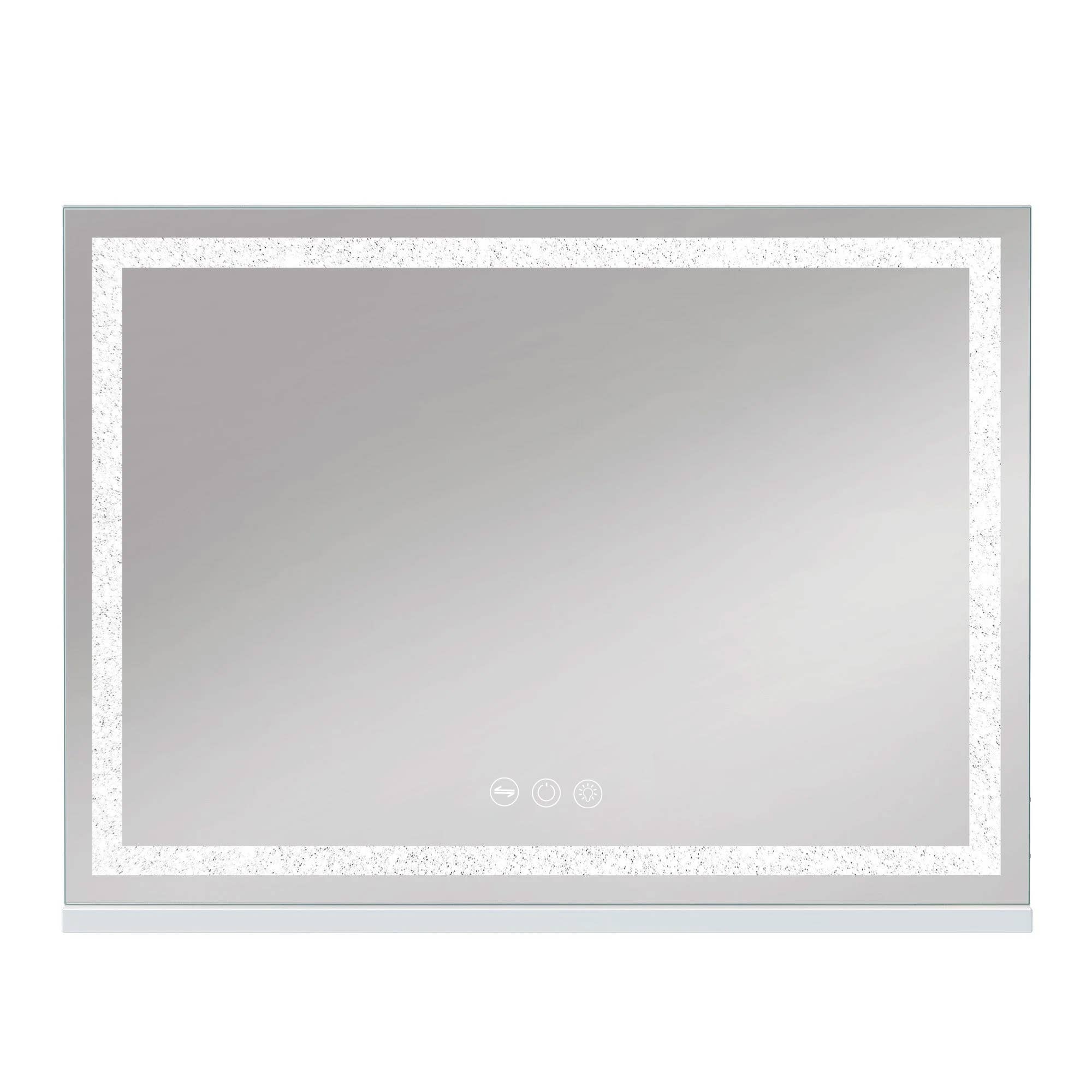 HOMYCASA DESIGN INC - Vente Miroir de courtoisie - Miroir de maquillage éclairé de 31,5" avec bande de cristal, 3 couleurs réglables.7