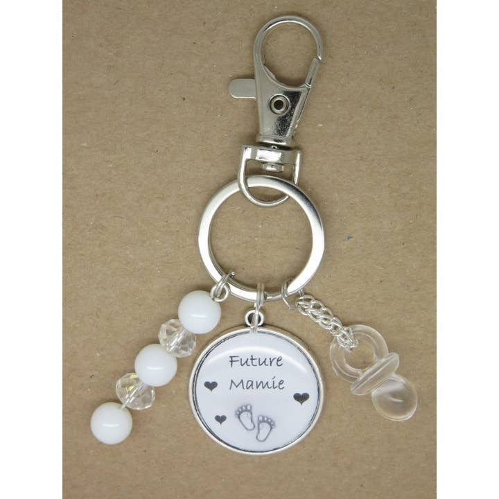 F de Bm créations – wholesale Nyckelring - Unisex – Nyckelring eller väska charmmeddelande graviditet framtida mormor1