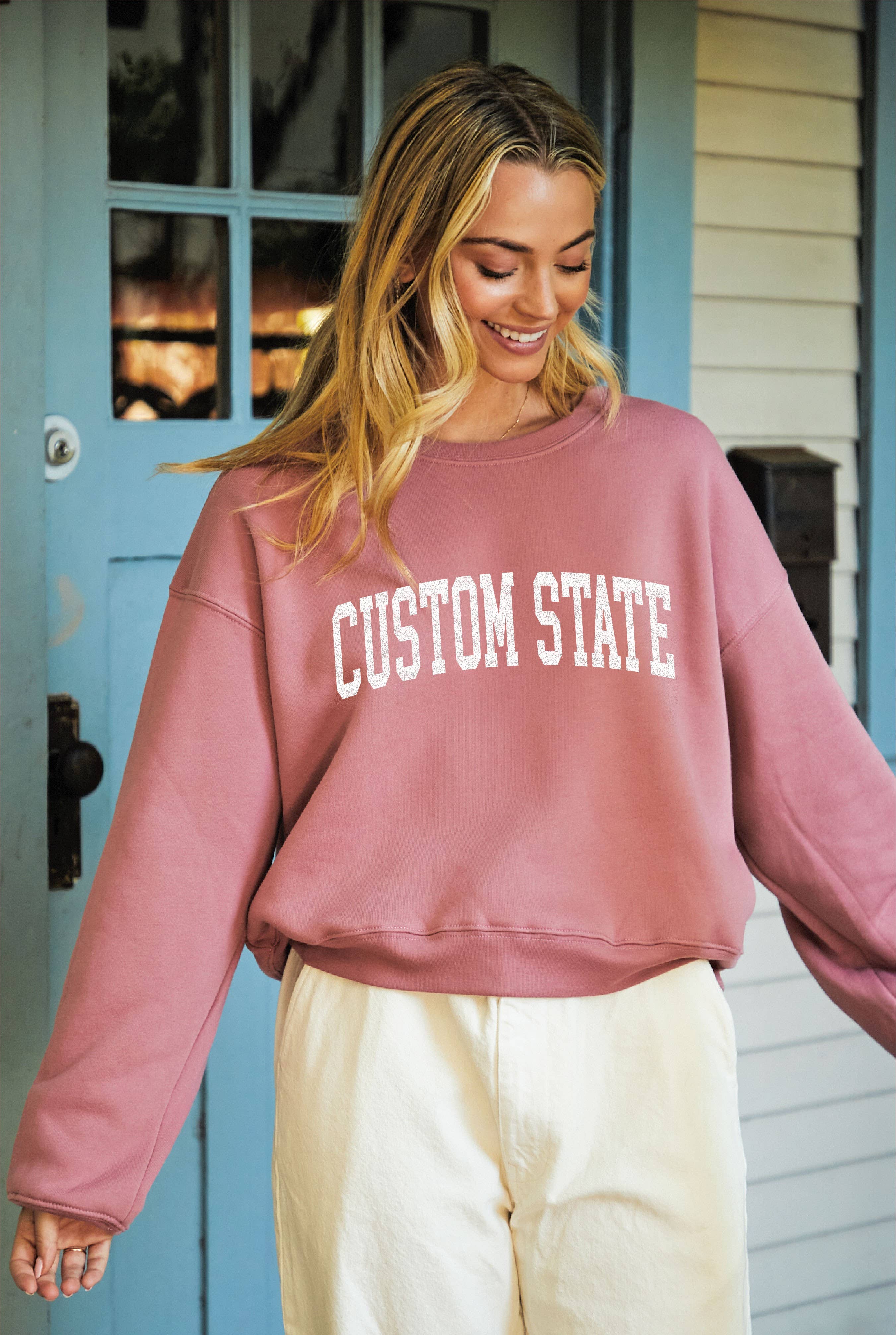 OAT COLLECTIVE - Wholesale Graphic Sweatshirt - Women's - CUSTOM STATE Mid Graphic Sweatshirt1