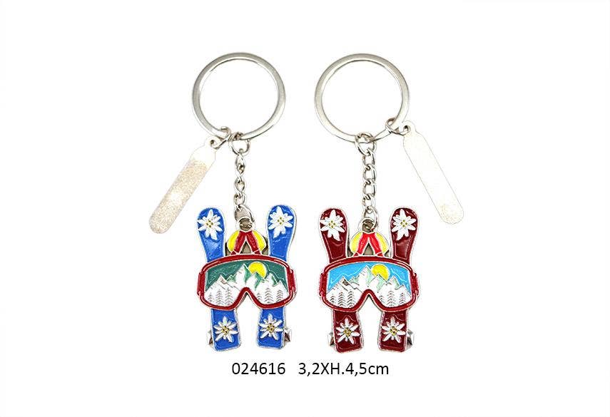 Faye - Wholesale Decorative Tabletop Object - Ski Keychain 'Massif' 3.2 X H.4.5 cm / 2 Units0