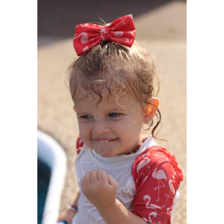 Flamingo Swim Bow for wholesale by Beau and Belle Littles