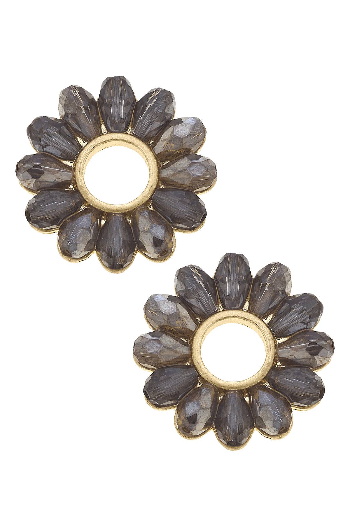 Canvas Style - Wholesale Stud/Post Earrings - Faye Delicate Glass Flower Stud Earrings2