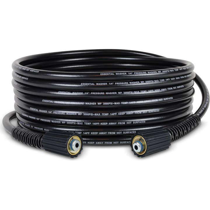 Pressure Washer Hose 1/4" 3000 PSI M22F 14mm PVC (25FT) for wholesale by Essential Washer