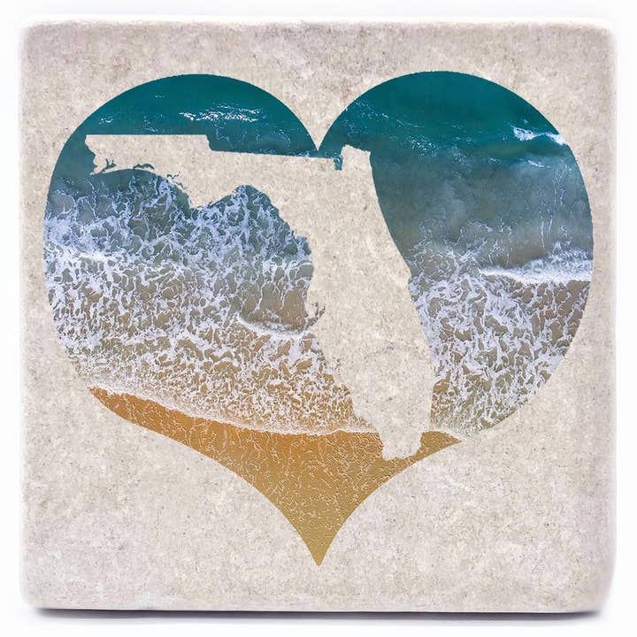 Florida Heart Marble Magnet Options Pride-Beach-USA-Red for wholesale by Noomoon