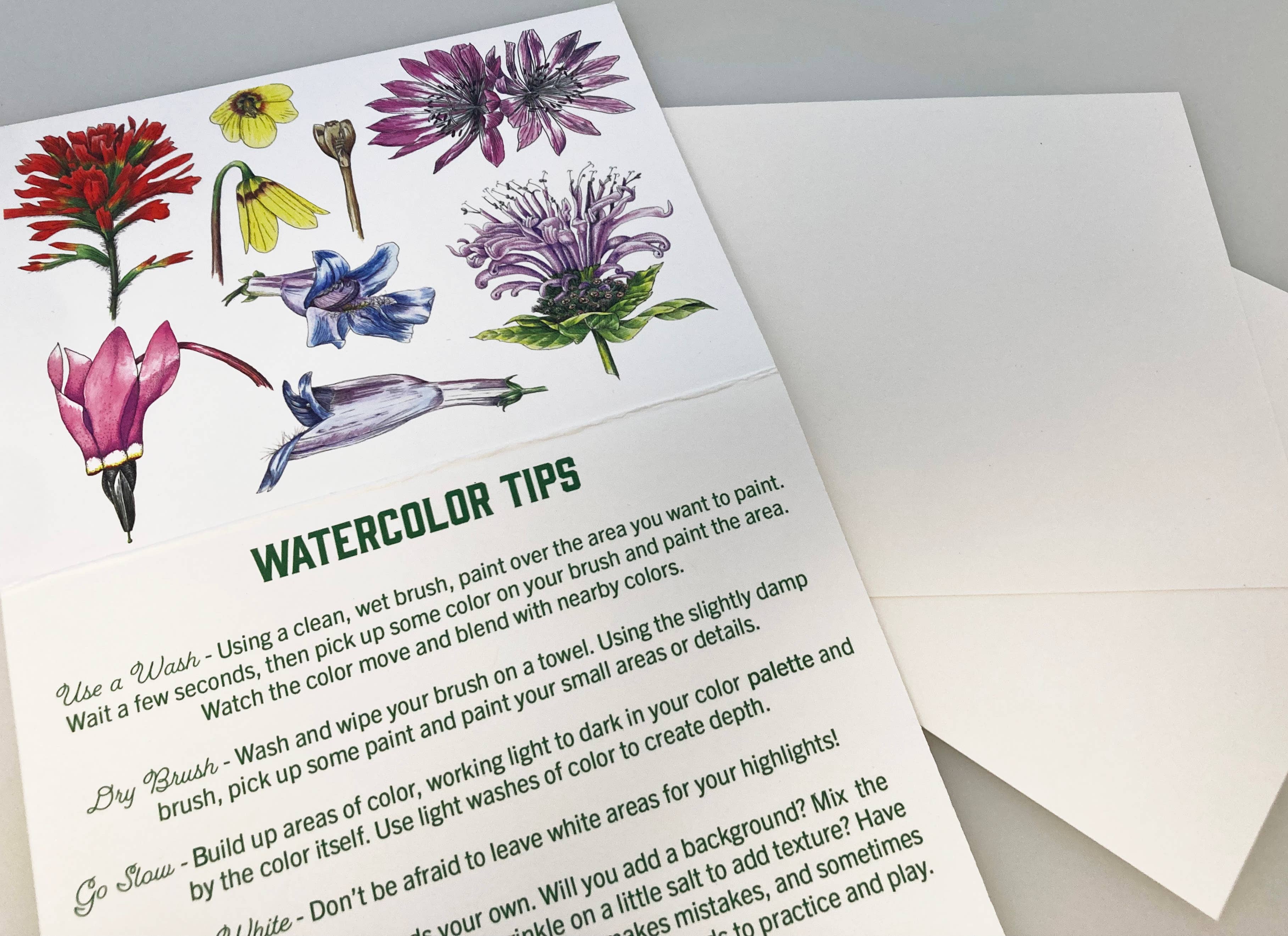 Madrona Press - Wholesale DIY Craft Kit - Watercolor Card Kit - 1 Wildflower Card6