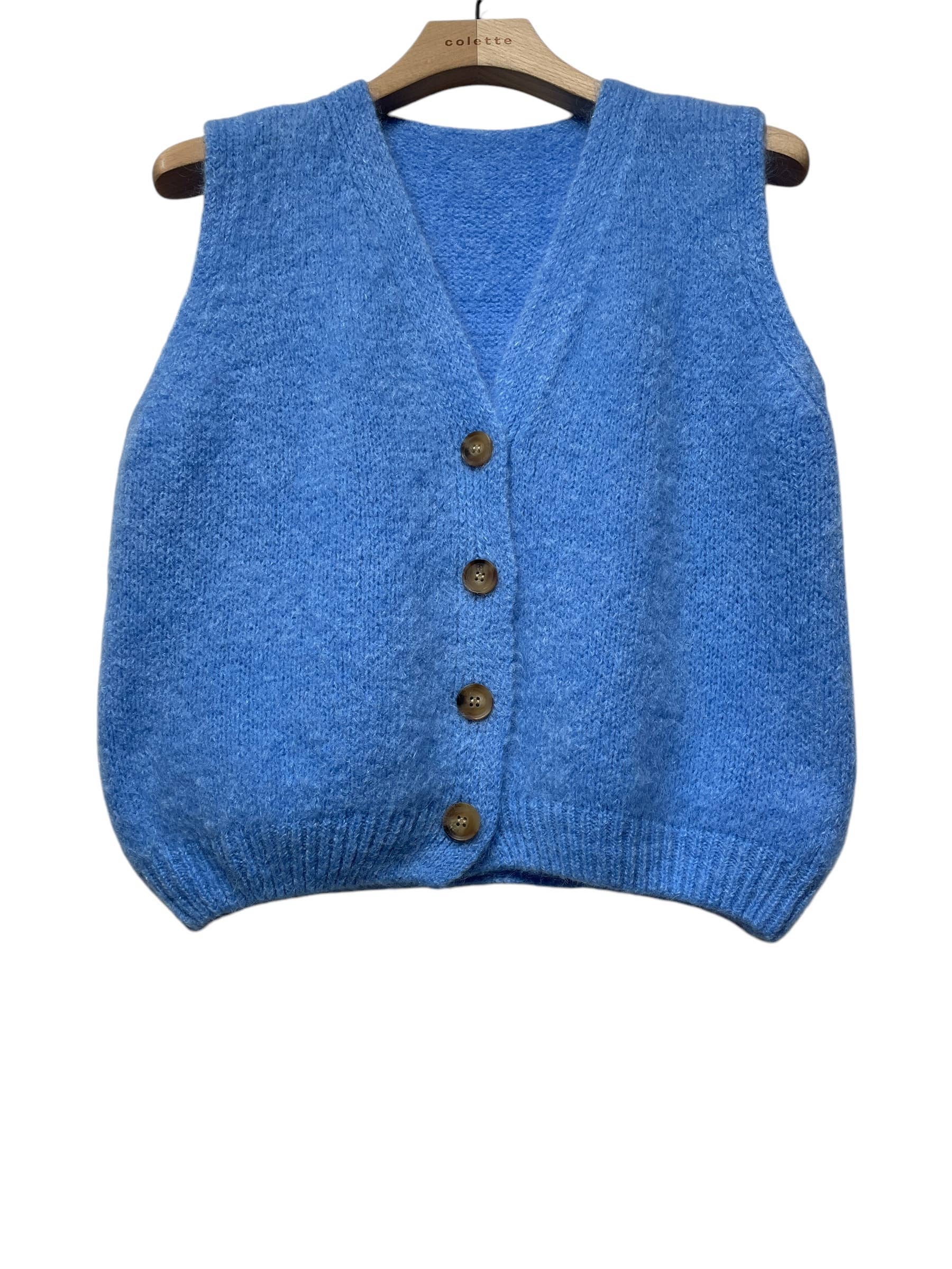 LINEN & COTTON HOUSE - Wholesale Sweater Vest - Women's - Sleeveless sweater with buttons 507124