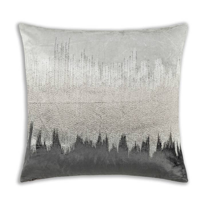 Mira Grey Silver Velvet Pillow for wholesale by Cloud 9 Design