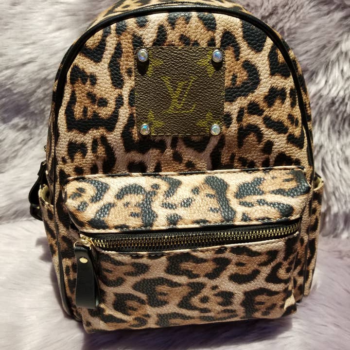 Upcycled LV patch backpack for wholesale by Upcycled Always & Forever accessories