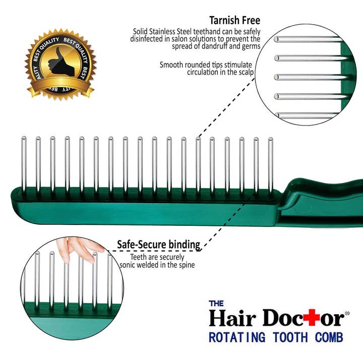 Original Hair Doctor - Wholesale Hair Brush/Comb - Extra-Long and Wide Rotating Tooth Comb reduces hair damage10