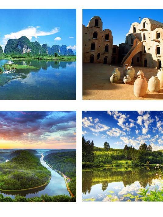 Set of 4 Laminated Placemats Breathtaking Landscapes (2nd version) for wholesale by DB GROUP SRL