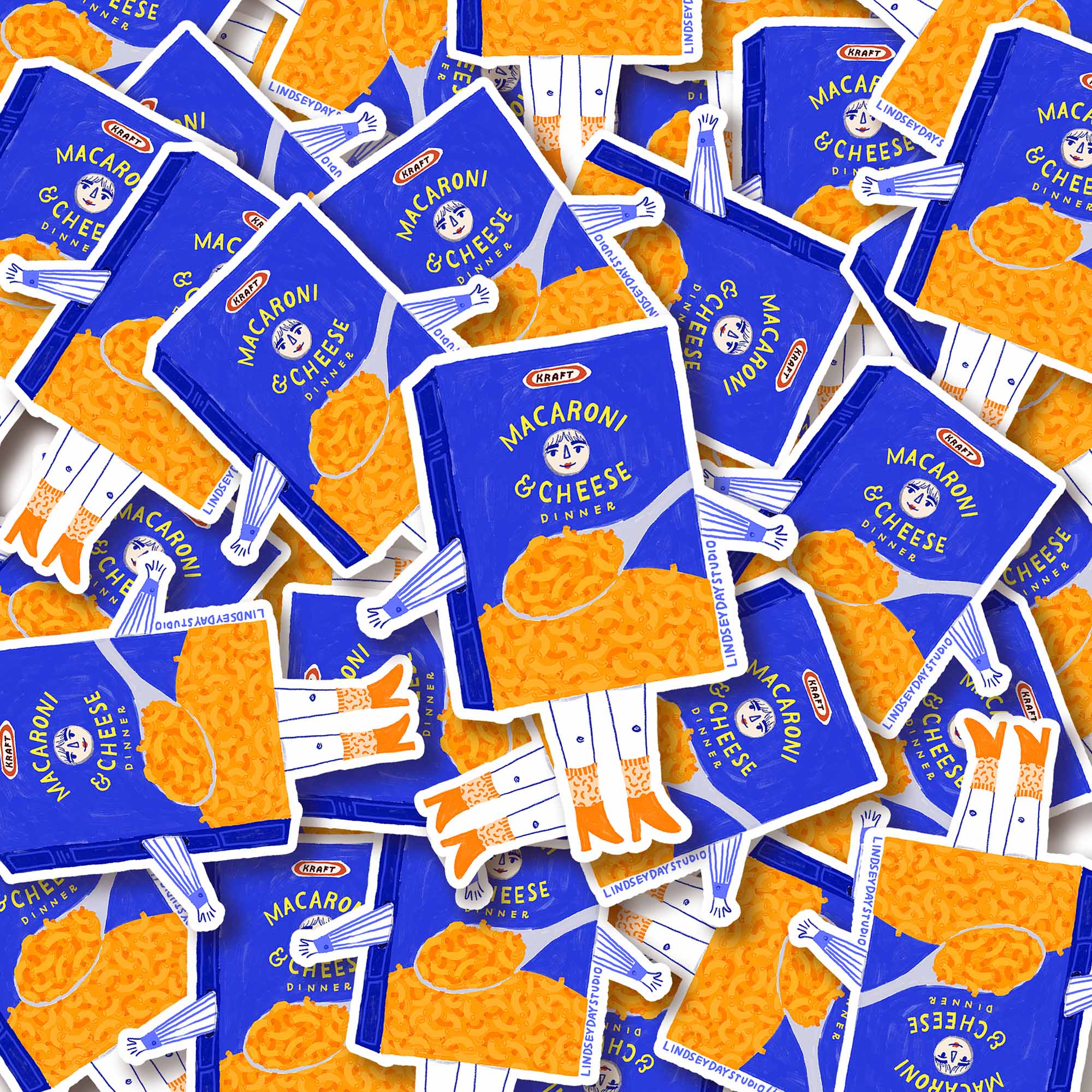 Lindsey Day Studio - Vente Autocollant - Autocollant Maggie Mac N' Cheese, Autocollant drôle, Autocollant alimentaire6