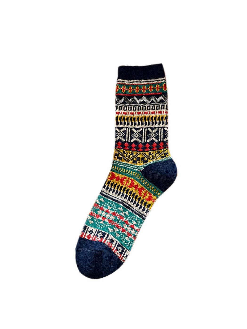Funkyrel® Atzbranding Limited - Wholesale Socks - Women's - Rufia - Vintage Geometric Pattern Women's Mid-Calf Socks12