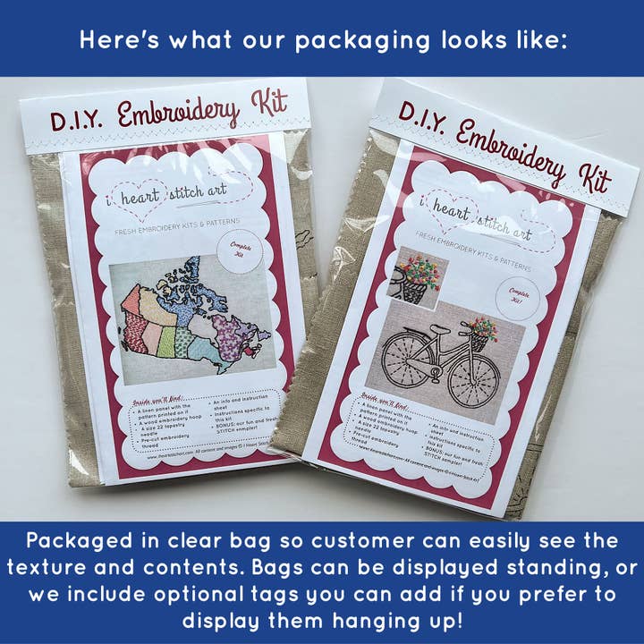 I Heart Stitch Art – wholesale Embroidery/cross-stitch supplies – Bicycle Embroidery Kit7