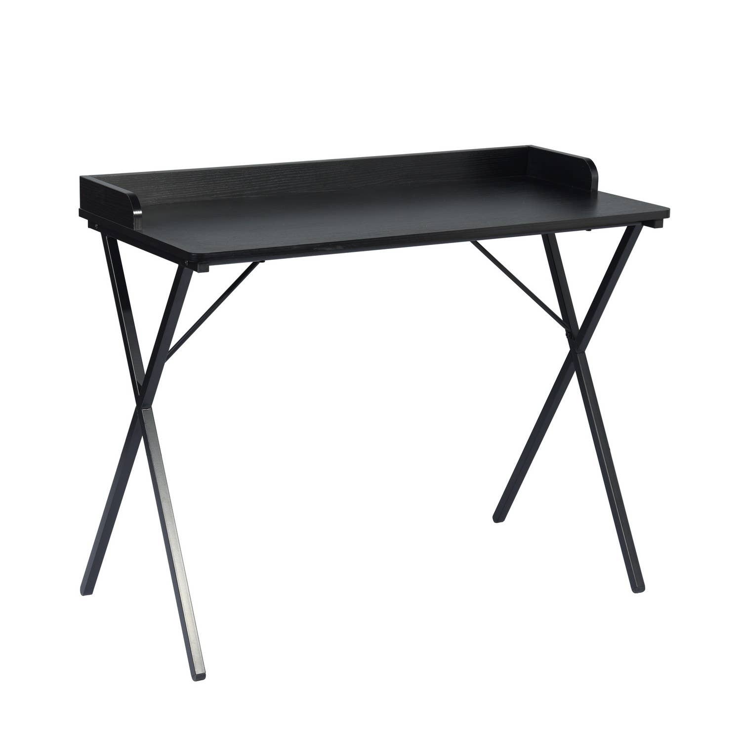 HomeRoots - Wholesale Desk Drawer - 39" Black Wood and Metal X-Shape Computer Desk0