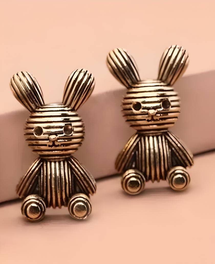 Wild & Free - Vente Clous d'oreille - Boucles d'oreilles vintage lapin3