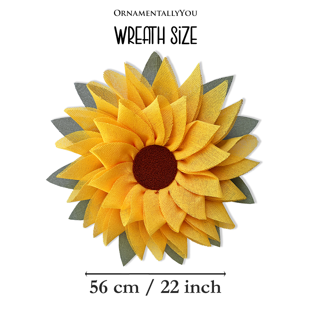 OrnamentallyYou - Wholesale Wreath - Charming Burlap Sunflower 22" Wreath, Vintage Door Decor1