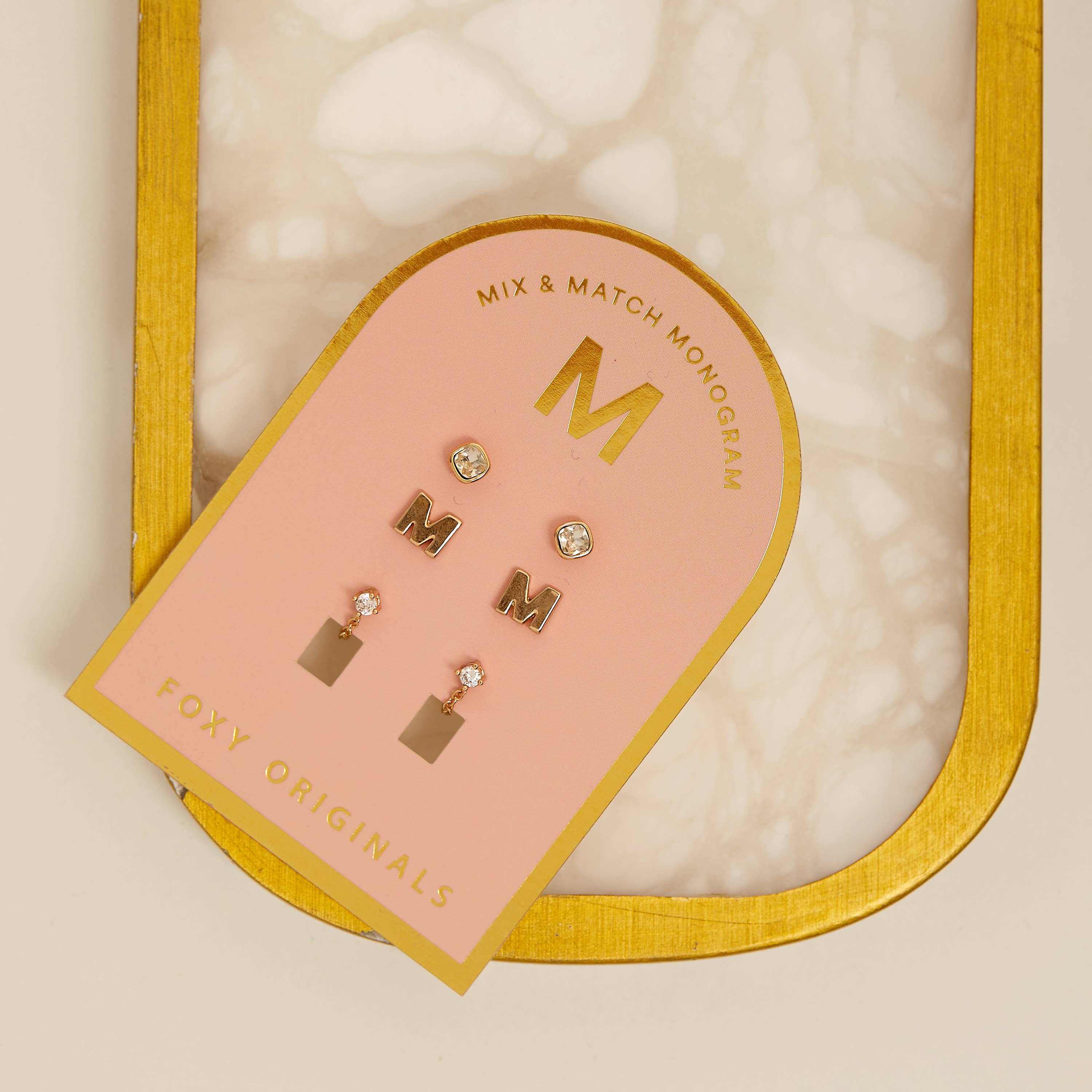 Foxy Originals - Wholesale Jewelry Set - Monogram Collection | Alphabet Mix & Match Earrings Pack33