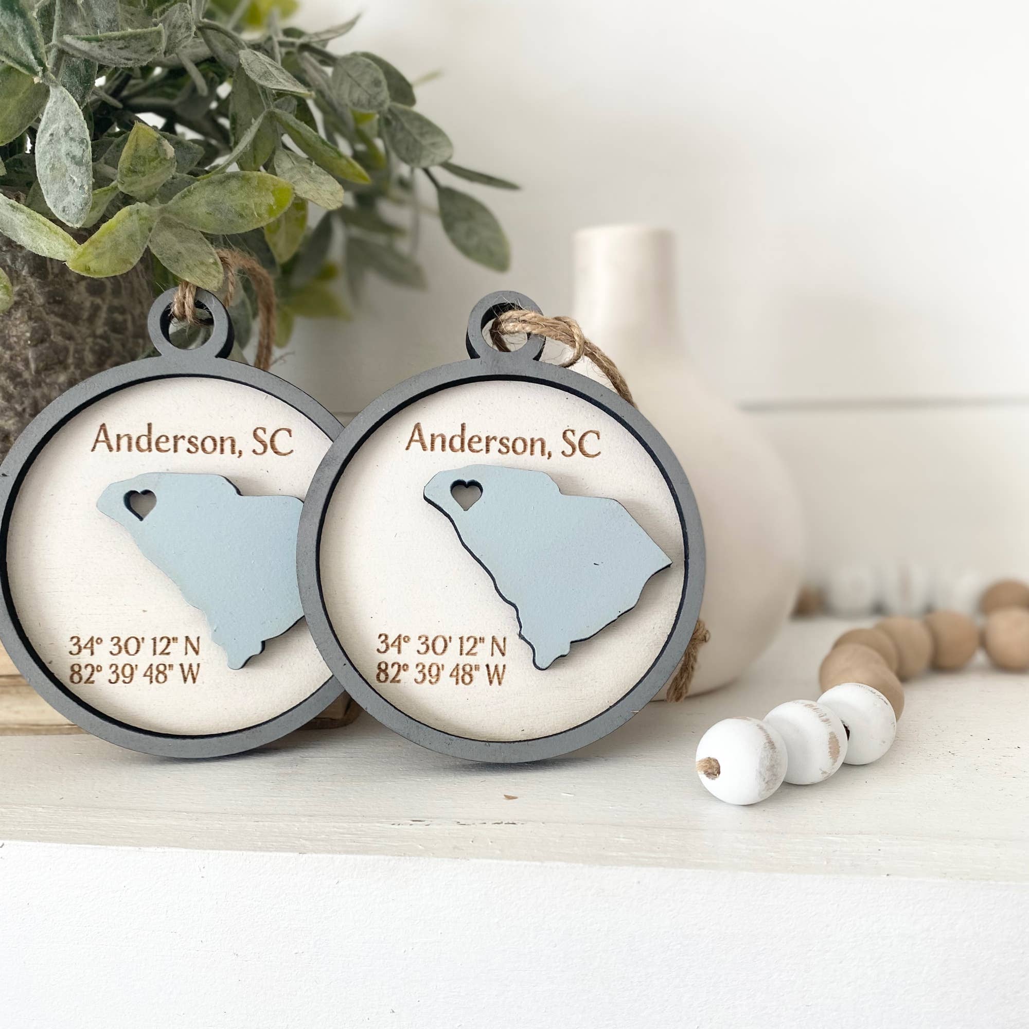 Pine Designs - Wholesale Ornament - Ornament - "Any" City/State Wood Ornament or Gift Tag2