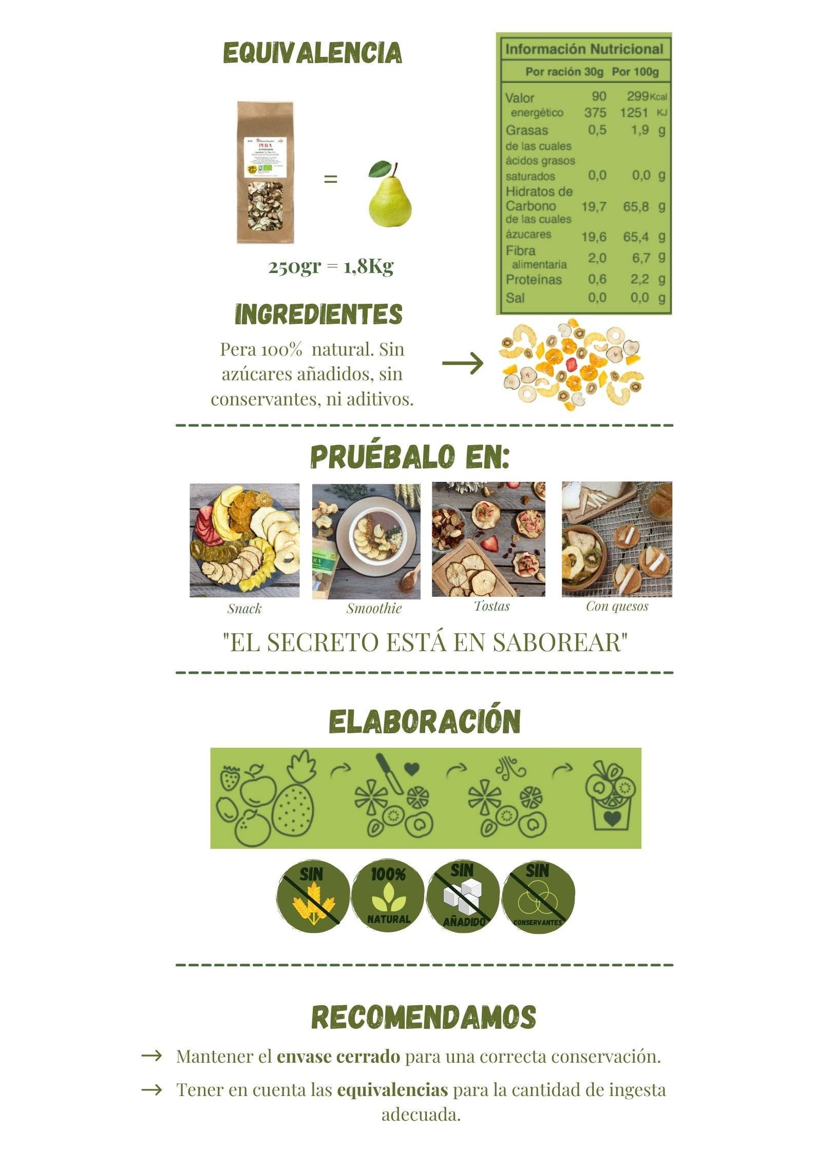 Natursnacks - Vente Fruits secs/déshydratés - BIO Poire déshydratée /Format familial1