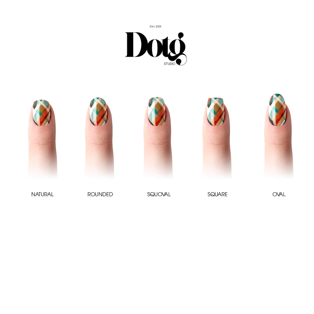 Design on The Go Studio - Wholesale Nail Art/Decal - Fall Plaid Nail Wraps DIY Manicure & Pedicure Retro Stickers3